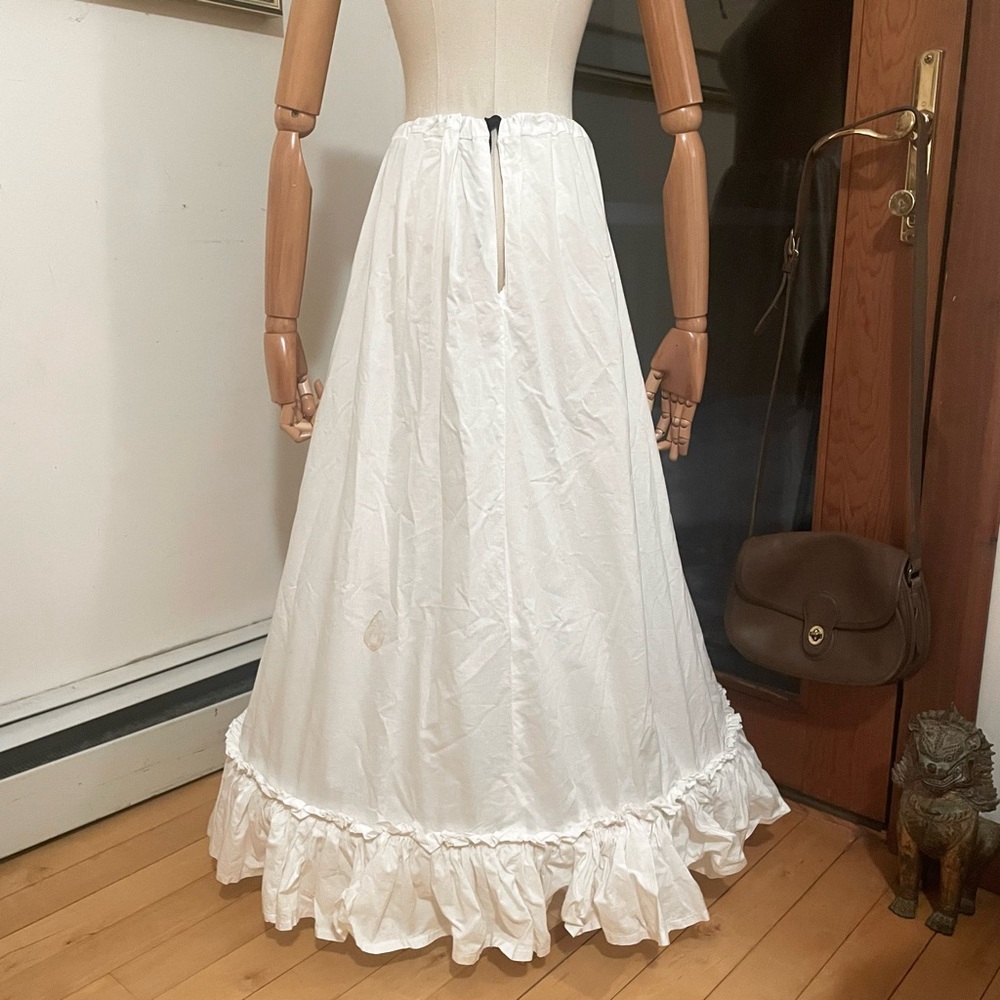 RARE Laura Ashley Vintage 1980s White Cotton Ruffle Wedding Hoop Petticoat Skirt - Picture 2 of 10
